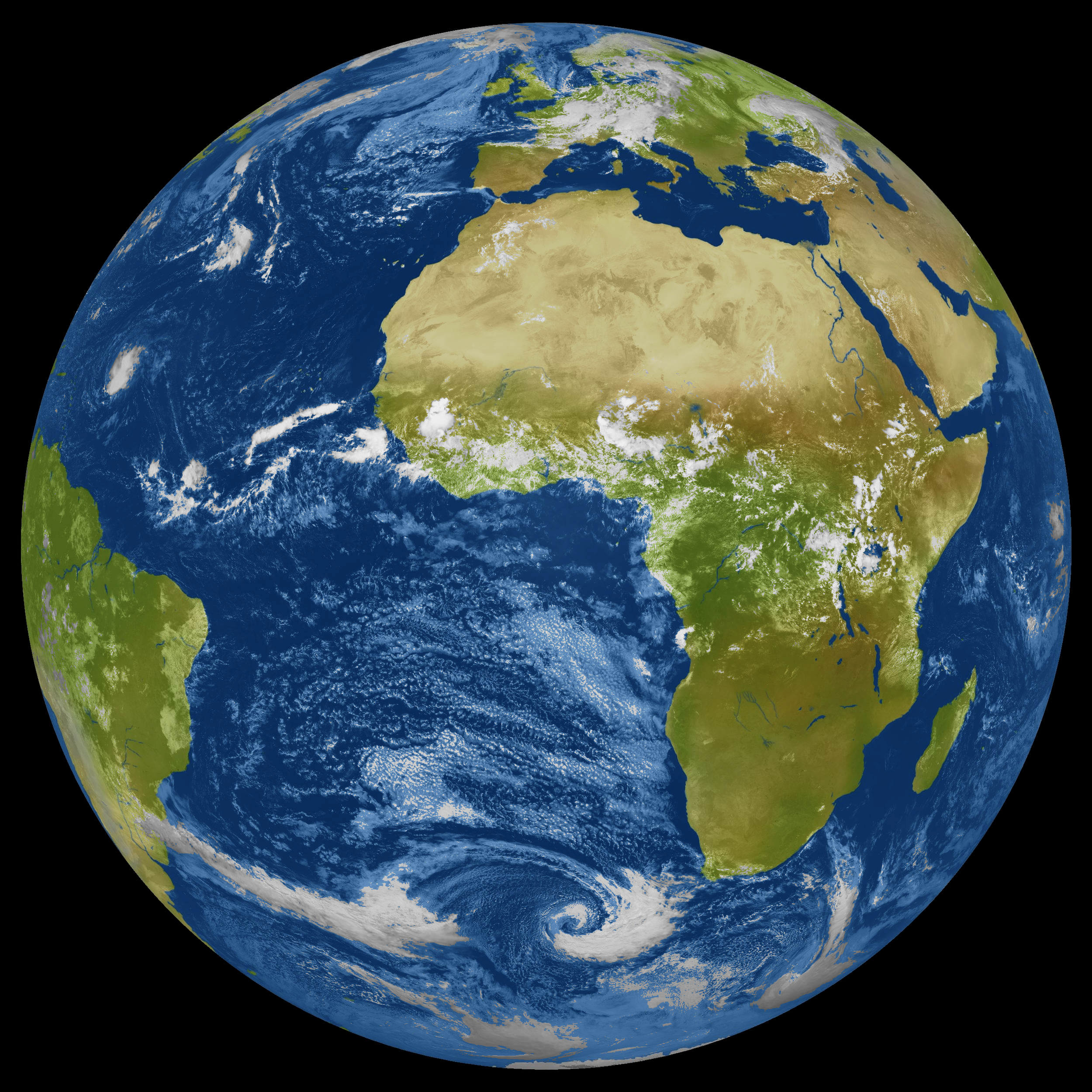 Meteosat-7 VIS kp sznes megjelentssel (copyright 2001 EUMETSAT)